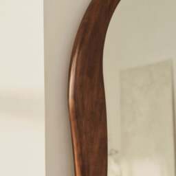 Arcurva - Extra Large Full Length Dark Wood Irregular Mirror 190cm x 120cm - thumbnail 6