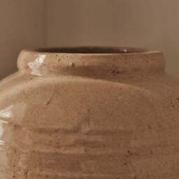 Cyra - Large Beige Gloss Ceramic Vase - thumbnail 5