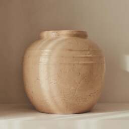 Cyra - Large Beige Gloss Ceramic Vase