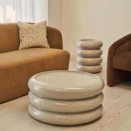 Compton - High Gloss Ivory Round Coffee Table - thumbnail 3
