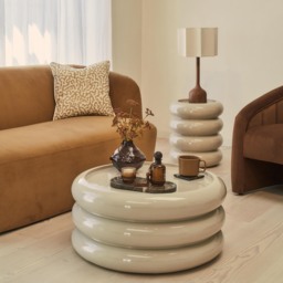 Compton - High Gloss Ivory Round Coffee Table - thumbnail 1