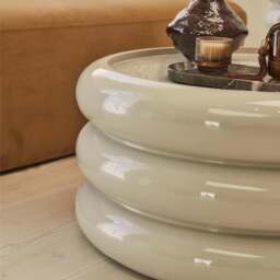 Compton - High Gloss Ivory Round Coffee Table - thumbnail 4