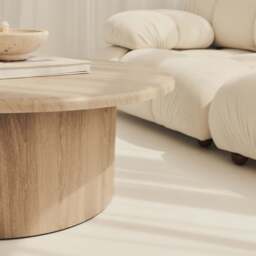 Madison - Large Washed Wood Round Wooden Coffee Table - thumbnail 5