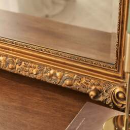 Francesca - Gold Arched Ornate Overmantle Wall Mirror 109cm x 100cm - thumbnail 4