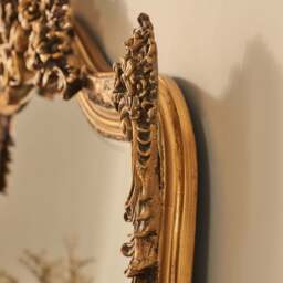 Francesca - Gold Arched Ornate Overmantle Wall Mirror 109cm x 100cm - thumbnail 5
