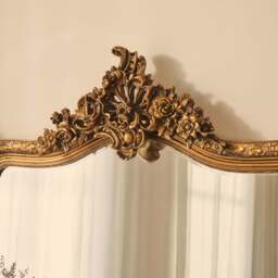 Francesca - Gold Arched Ornate Overmantle Wall Mirror 109cm x 100cm - thumbnail 3