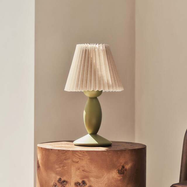 Elba - Olive Pleated Shade Table Lamp - image 1
