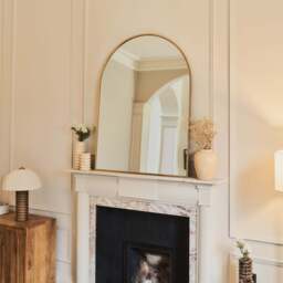 Liberty - Gold Arched Metal Overmantle Mirror 120cm x 90cm - thumbnail 2