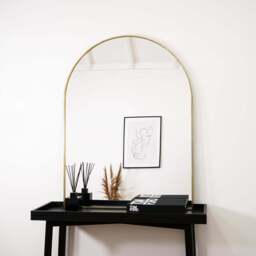 Liberty - Gold Arched Metal Overmantle Mirror 120cm x 90cm - thumbnail 3