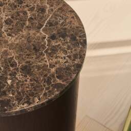 Madison - Dark Emperador Round Dark Wood Side Table - thumbnail 6