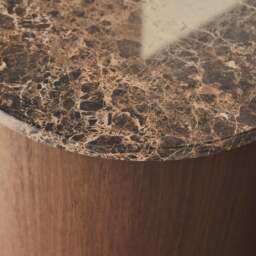 Madison - Dark Emperador Round Dark Wood Side Table - thumbnail 4