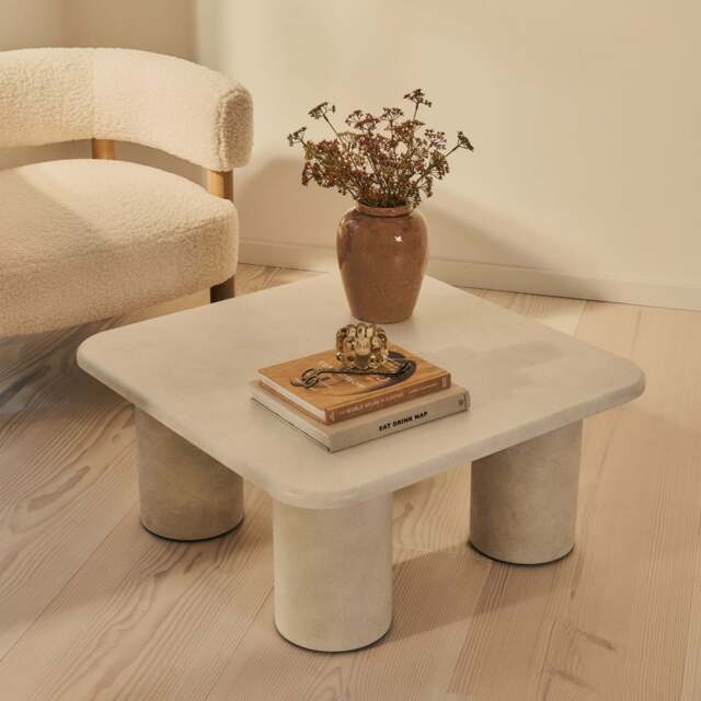 Alina - Concrete Square Large Wooden Coffee Table - image 1