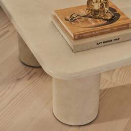 Alina - Concrete Square Large Wooden Coffee Table - thumbnail 4