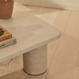 Alina - Concrete Square Large Wooden Coffee Table - thumbnail 5