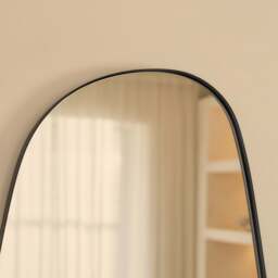 Ava - Black Stone Shaped Irregular Mirror 75cm x 45cm - thumbnail 5