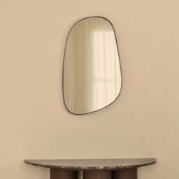 Ava - Black Stone Shaped Irregular Mirror 75cm x 45cm - thumbnail 3