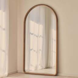 Amora - Extra Large Full Length Arched Warm Wood Mirror 190cm x 100cm - thumbnail 6