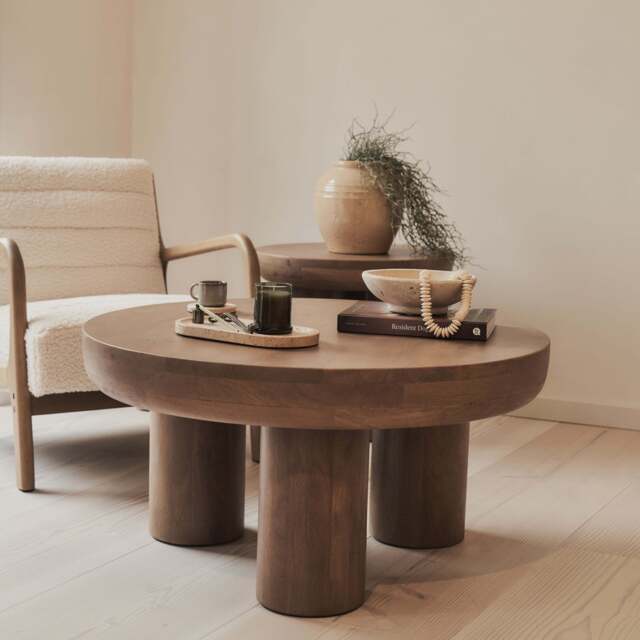 Vermont - Warm Wood Premium Round Coffee Table - image 1