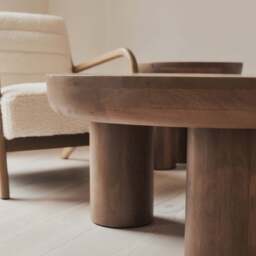 Vermont - Warm Wood Premium Round Coffee Table - thumbnail 4