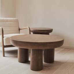 Vermont - Warm Wood Premium Round Coffee Table - thumbnail 2