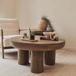 Vermont - Warm Wood Premium Round Coffee Table - thumbnail 1