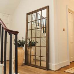 Sasha - Dark Wood Shabby Chic Full Length Window Mirror 180cm x 100cm - thumbnail 3