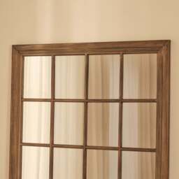 Sasha - Dark Wood Shabby Chic Full Length Window Mirror 180cm x 100cm - thumbnail 6