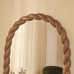 Ophelia - Full Length Arched Rope Twist Warm Wood Extra Large Mirror 180cm x 105cm - thumbnail 4