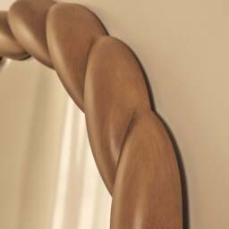 Ophelia - Full Length Arched Rope Twist Warm Wood Extra Large Mirror 180cm x 105cm - thumbnail 3