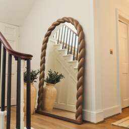 Ophelia - Full Length Arched Rope Twist Warm Wood Extra Large Mirror 180cm x 105cm - thumbnail 2