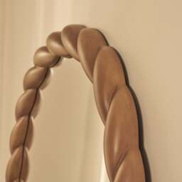 Ophelia - Full Length Arched Rope Twist Warm Wood Extra Large Mirror 180cm x 105cm - thumbnail 5