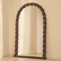 Ophelia - Full Length Arched Rope Twist Dark Wood Extra Large Mirror 180cm x 105cm - thumbnail 3