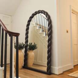 Ophelia - Full Length Arched Rope Twist Dark Wood Extra Large Mirror 180cm x 105cm - thumbnail 2