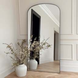 Aria - Full Length Black Large Metal Mirror 180cm x 90cm - thumbnail 1