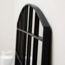Bridgewater - Black Industrial Arched Metal Window Mirror 120cm x 80cm - thumbnail 5