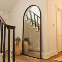 Corra - Antique Bronze Full Length Arched Rope Twist Mirror 190cm x 90cm - thumbnail 3