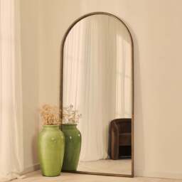 Corra - Antique Bronze Full Length Arched Rope Twist Mirror 190cm x 90cm - thumbnail 1