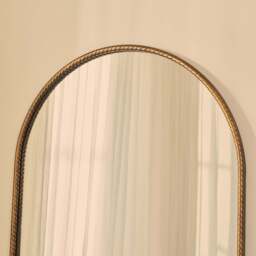 Corra - Antique Bronze Full Length Arched Rope Twist Mirror 190cm x 90cm - thumbnail 5