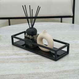 Brooklyn - Black Modern Rectangle Tinted Mirrored Decorative Tray - thumbnail 3
