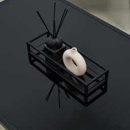 Brooklyn - Black Modern Rectangle Tinted Mirrored Decorative Tray - thumbnail 5