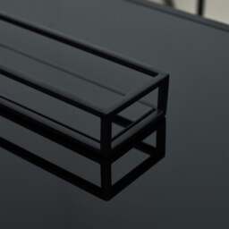 Brooklyn - Black Modern Rectangle Tinted Mirrored Decorative Tray - thumbnail 2