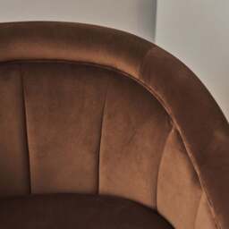 Camille - Curved Velvet Accent Chair Brown - thumbnail 5