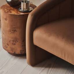 Camille - Curved Velvet Accent Chair Brown - thumbnail 4
