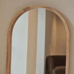 Lilia - Full Length Light Wood Arched Wooden Mirror 170cm x 80cm - thumbnail 2