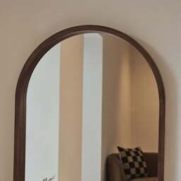 Lilia - Full Length Dark Wood Arched Wooden Mirror 170cm x 80cm - thumbnail 2