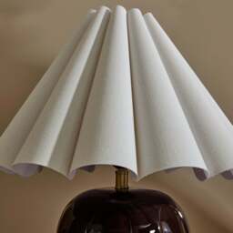 Orla - Chocolate Gloss Ceramic Scallop Shade Table Lamp - thumbnail 6