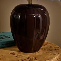 Orla - Chocolate Gloss Ceramic Scallop Shade Table Lamp - thumbnail 4