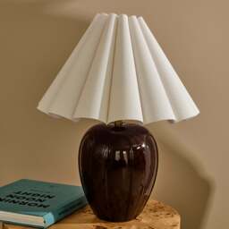 Orla - Chocolate Gloss Ceramic Scallop Shade Table Lamp - thumbnail 3