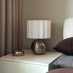 Caia - Brushed Steel Scallop Shade Table Lamp - thumbnail 5