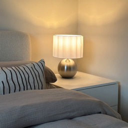 Caia - Brushed Steel Scallop Shade Table Lamp - thumbnail 4
